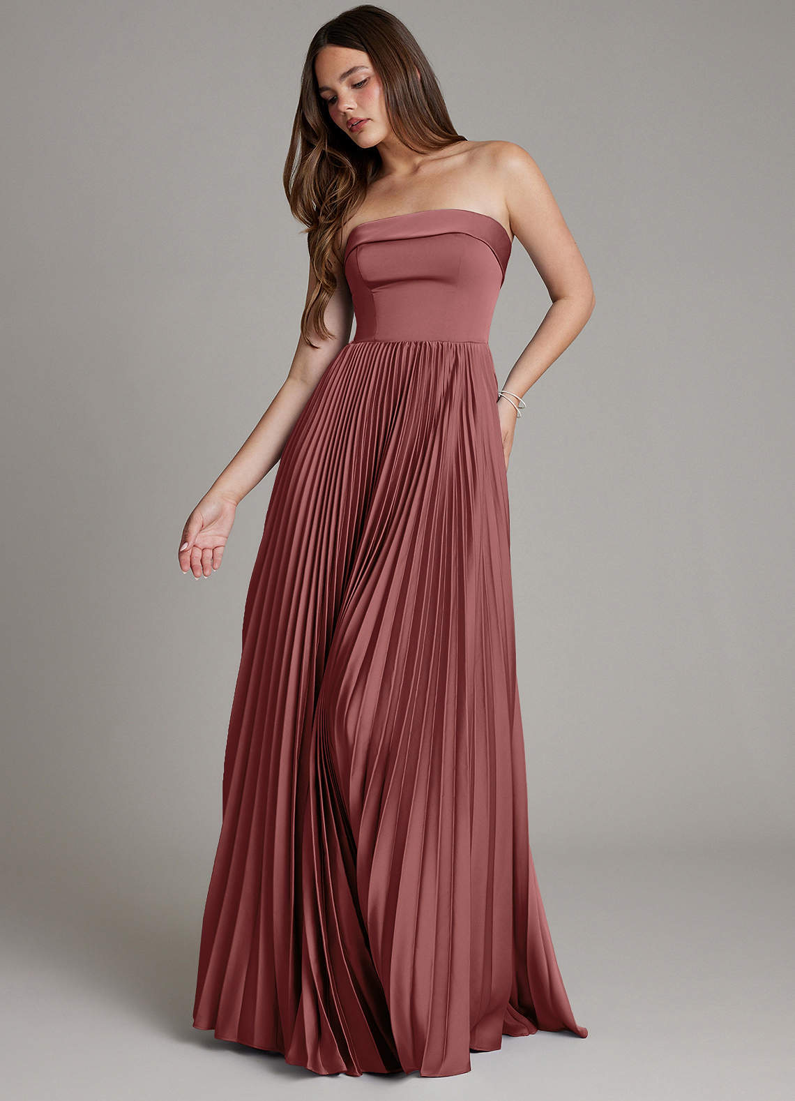 Mariana A-Line Straight-Neck Stretch Satin Bridesmaid Dress in Amethyst