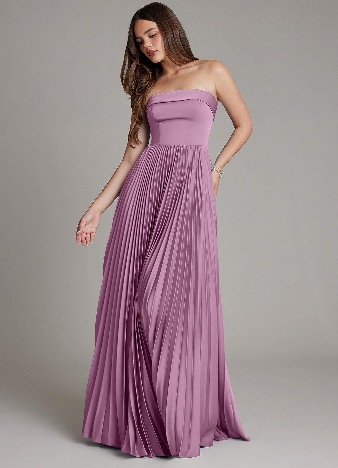 Mariana A-Line Straight-Neck Stretch Satin Bridesmaid Dress in Wisteria