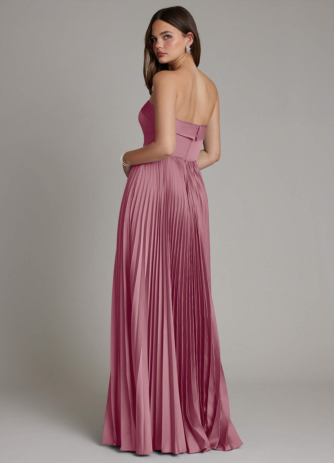 Mariana A-Line Straight-Neck Stretch Satin Bridesmaid Dress in Vintage Mauve