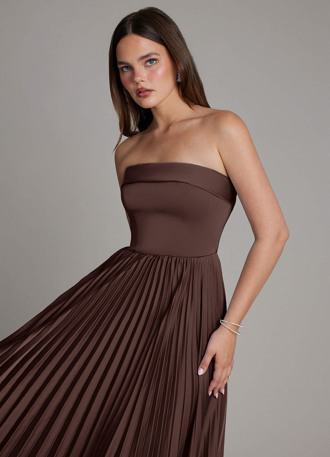 Mariana A-Line Straight-Neck Stretch Satin Bridesmaid Dress