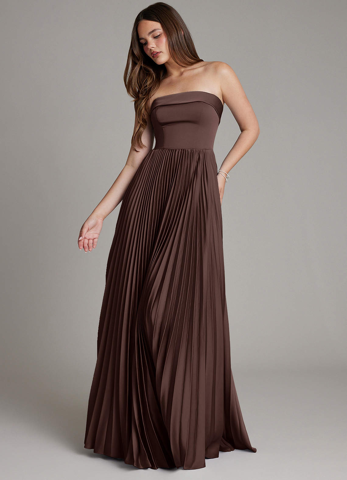 Mariana A-Line Straight-Neck Stretch Satin Bridesmaid Dress
