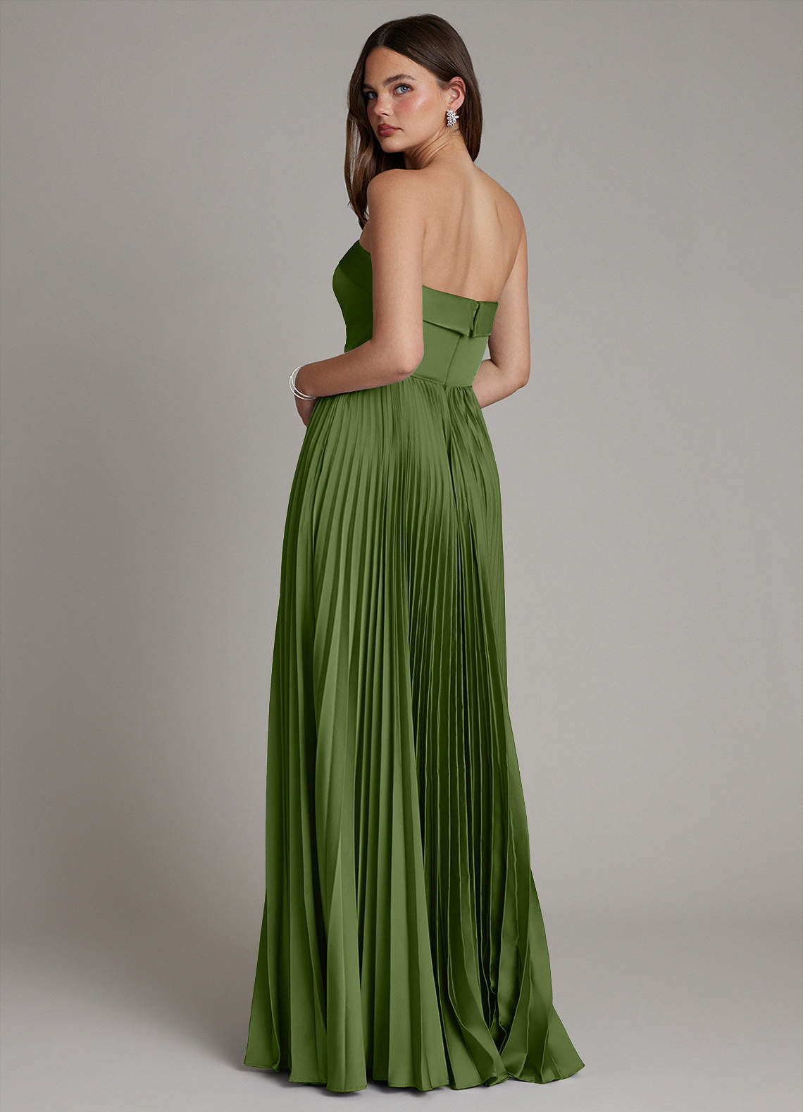Mariana A-Line Straight-Neck Stretch Satin Bridesmaid Dress in Juniper
