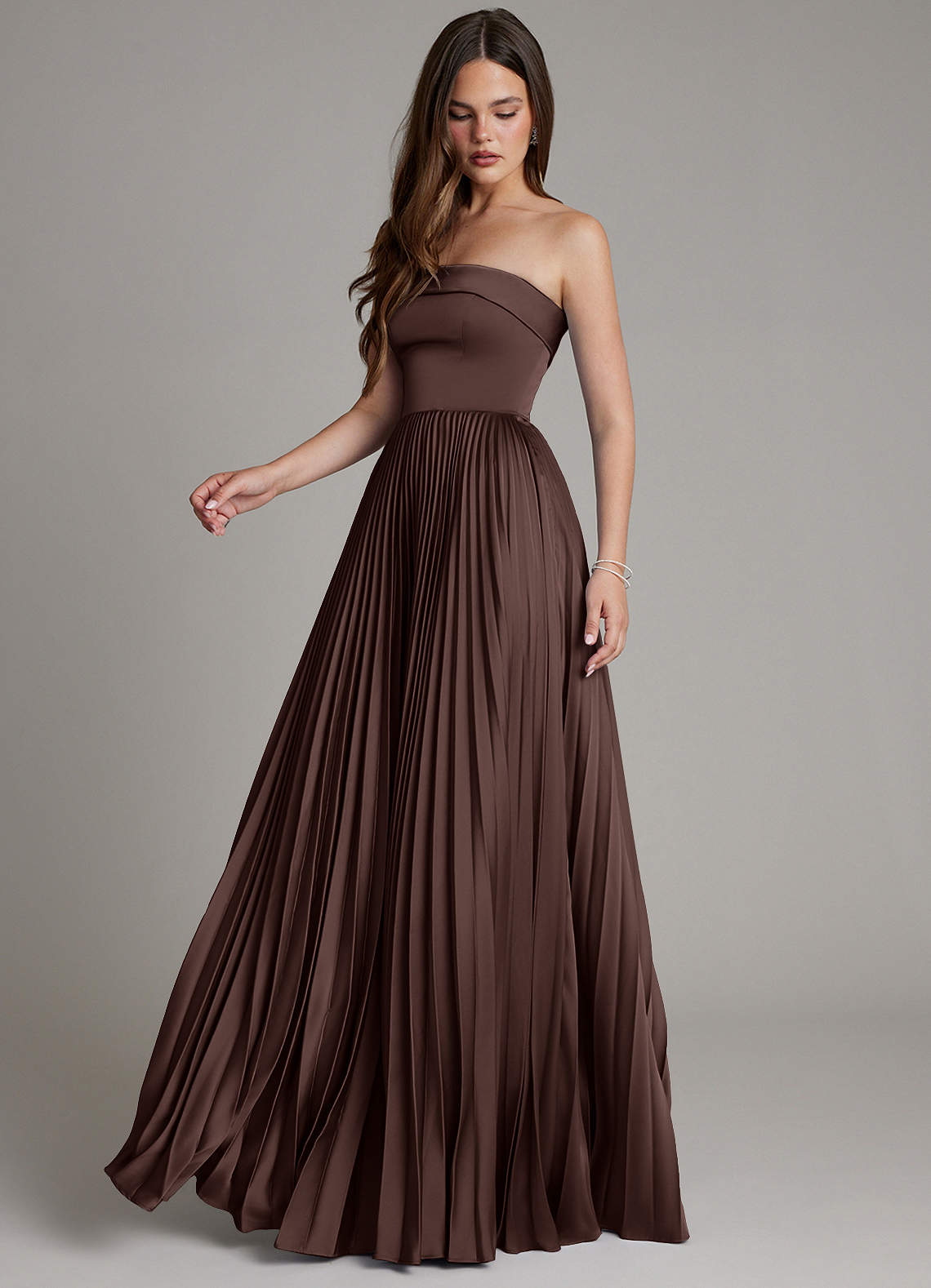 Mariana A-Line Straight-Neck Stretch Satin Bridesmaid Dress