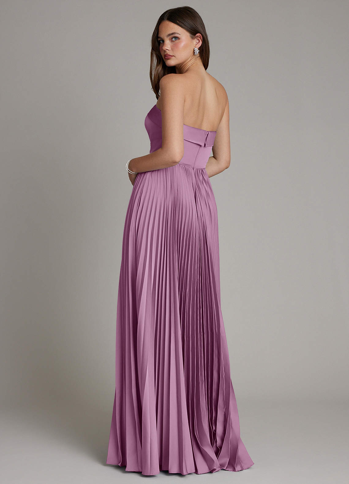 Mariana A-Line Straight-Neck Stretch Satin Bridesmaid Dress in Wisteria