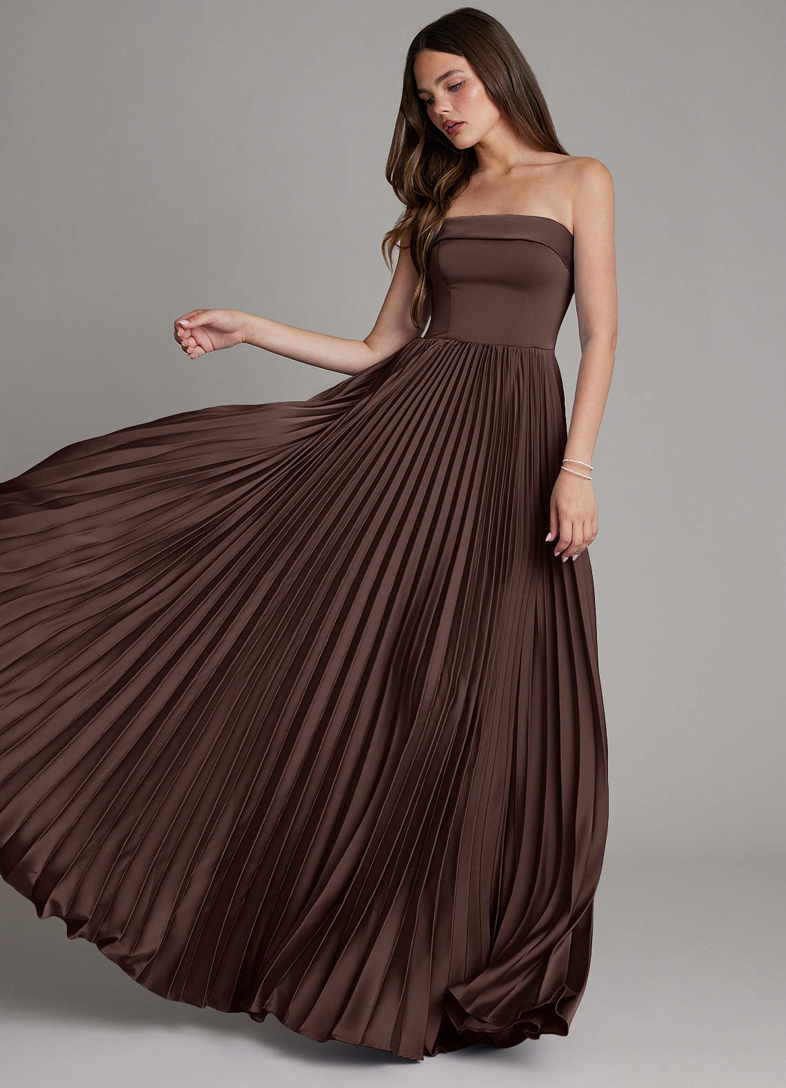 Mariana A-Line Straight-Neck Stretch Satin Bridesmaid Dress