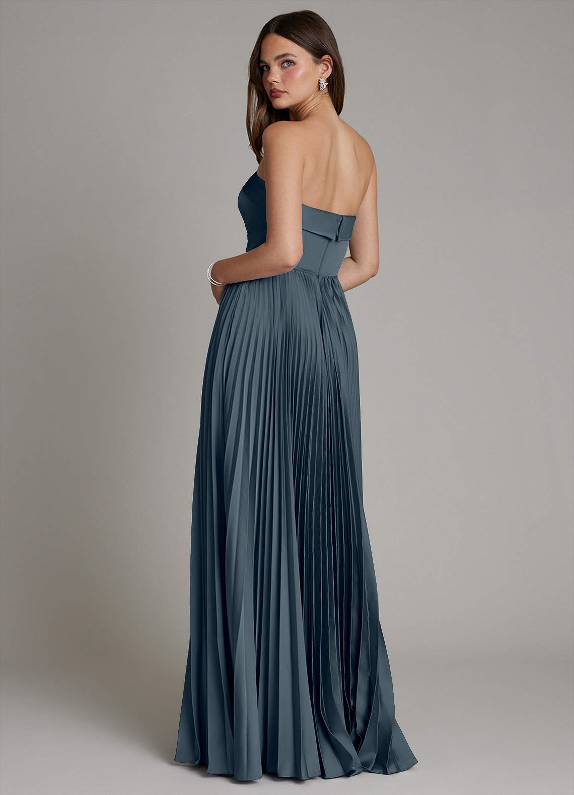 Mariana A-Line Straight-Neck Stretch Satin Bridesmaid Dress in Twilight