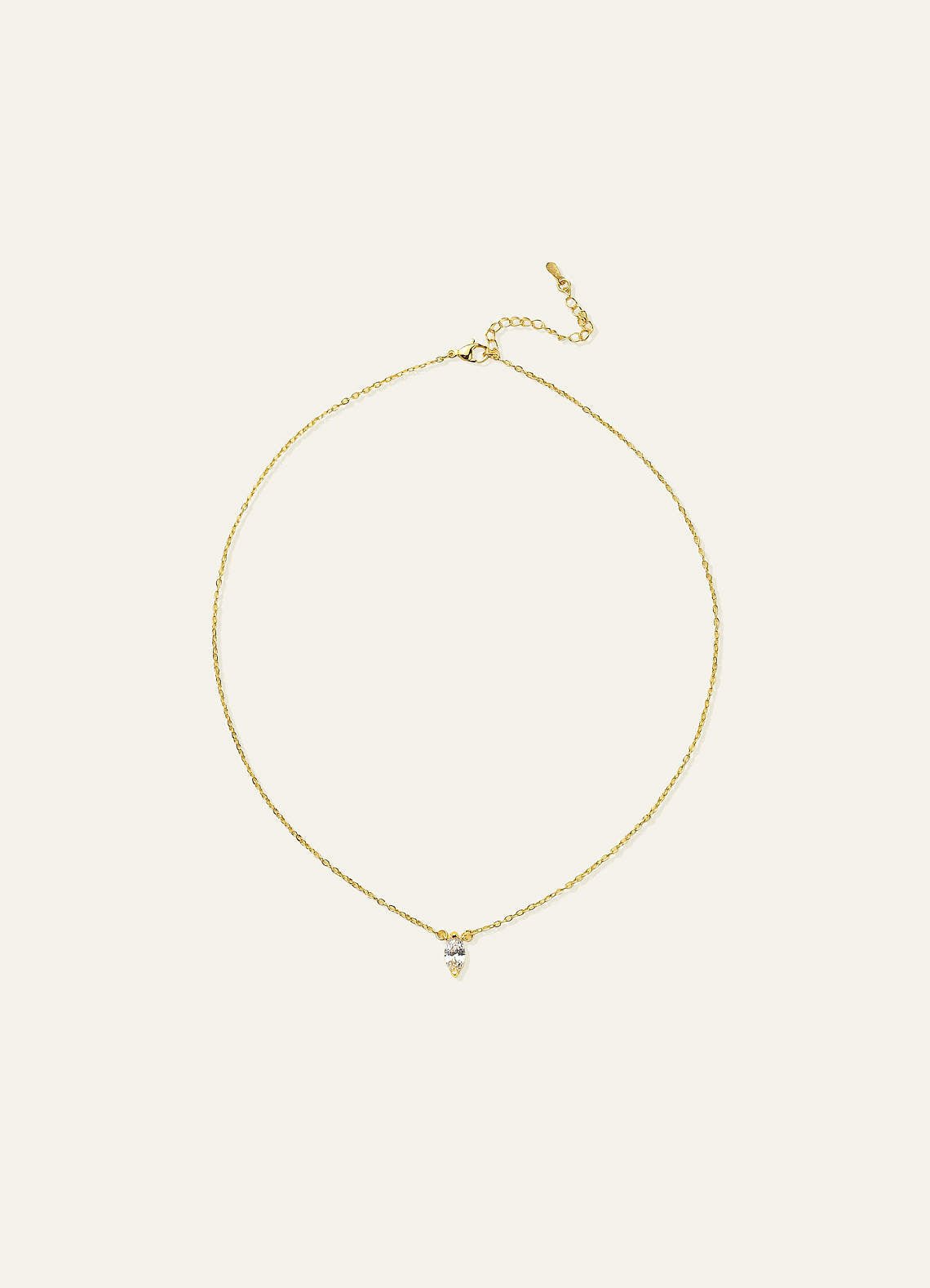 Marquise Zirconia Pendant Necklace — Gold — 图 7/10