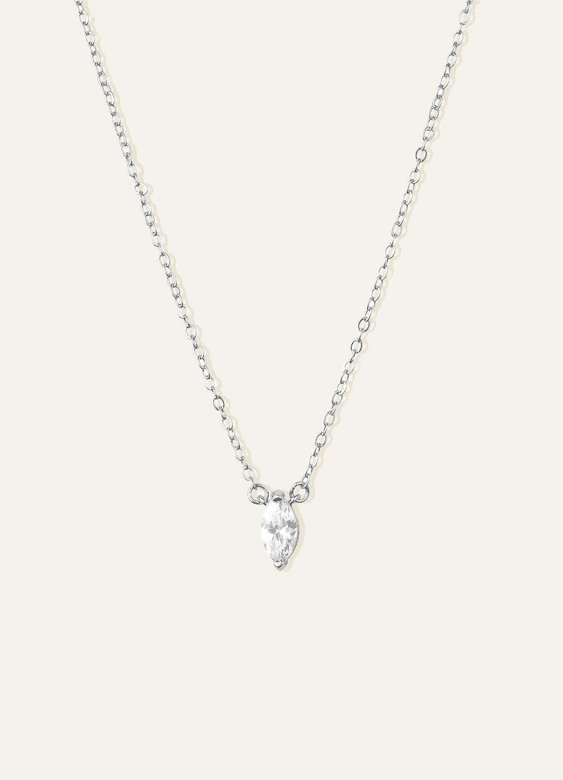 Marquise Zirconia Pendant Necklace — Gold — 图 1/10
