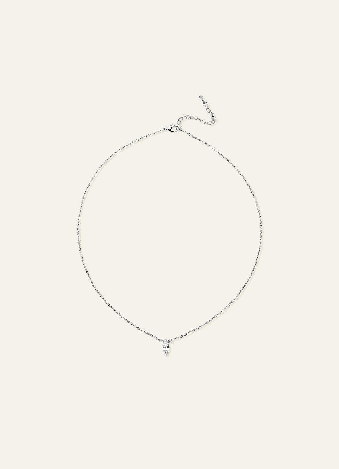 Marquise Zirconia Pendant Necklace — Silver — 图 8/10