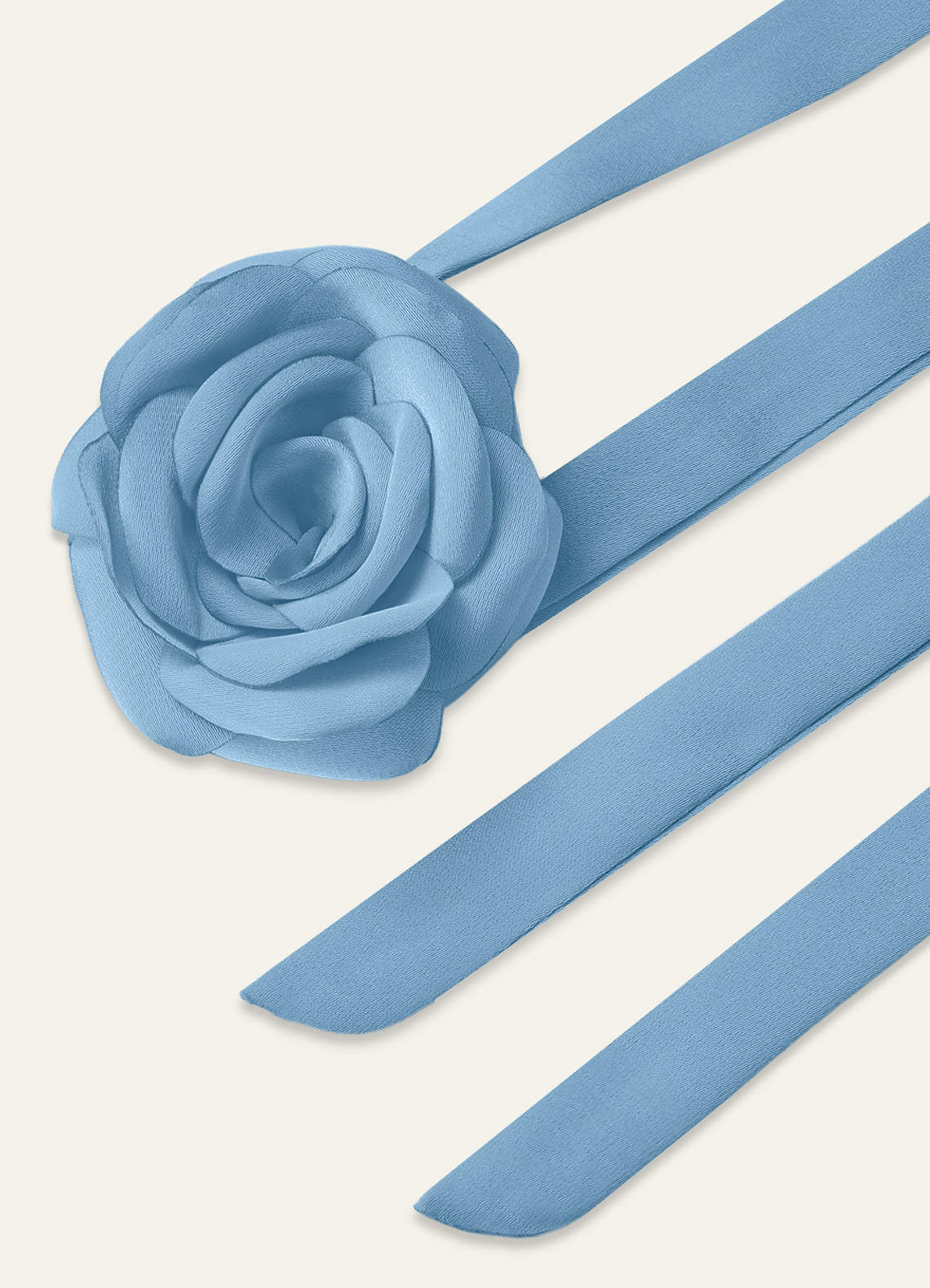 Matching Color Chiffon Rose Flower Rope Necklace — Steel Blue — 图 174/200