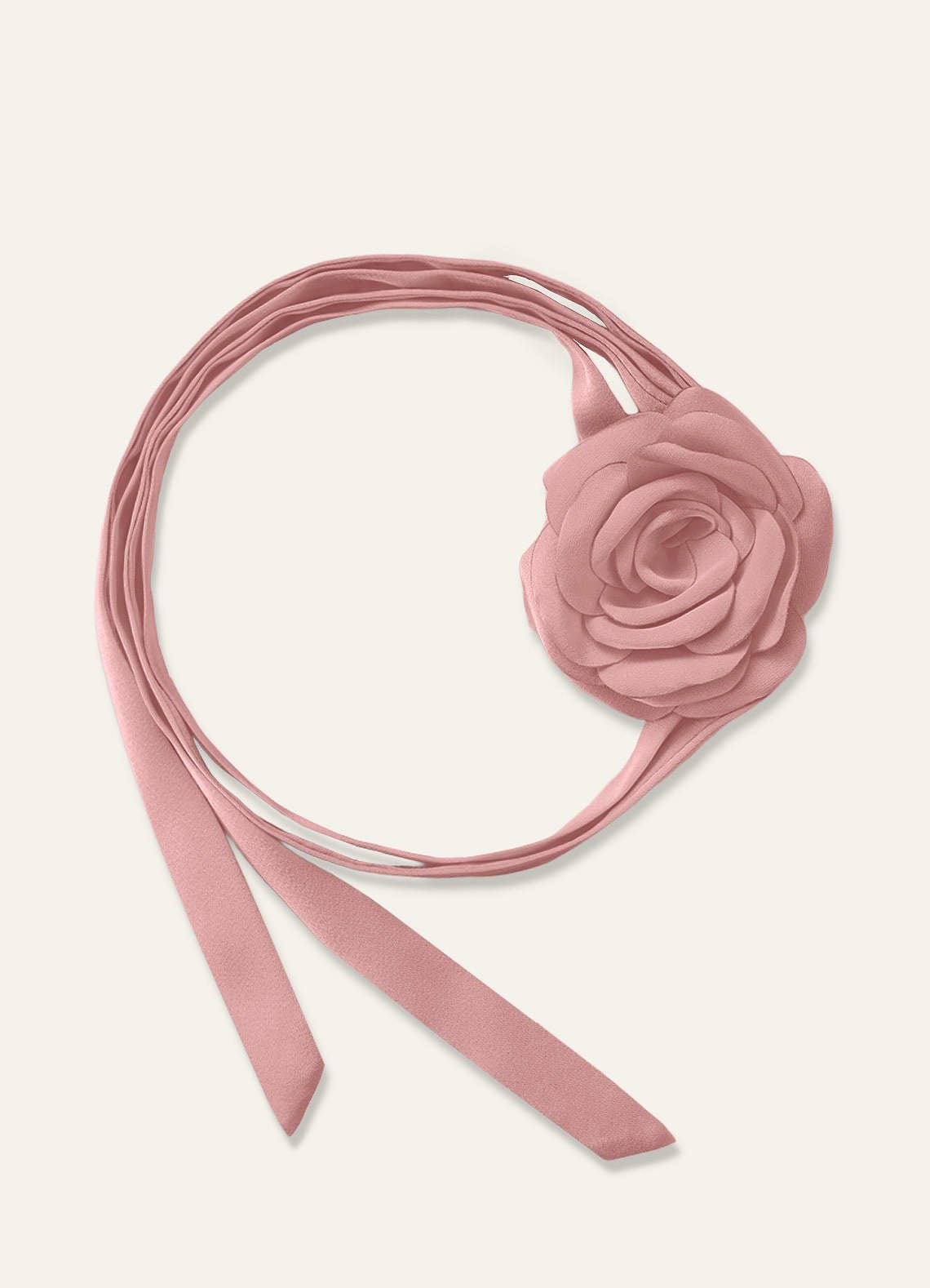 Matching Color Chiffon Rose Flower Rope Necklace — Dusty Rose — 图 20/200
