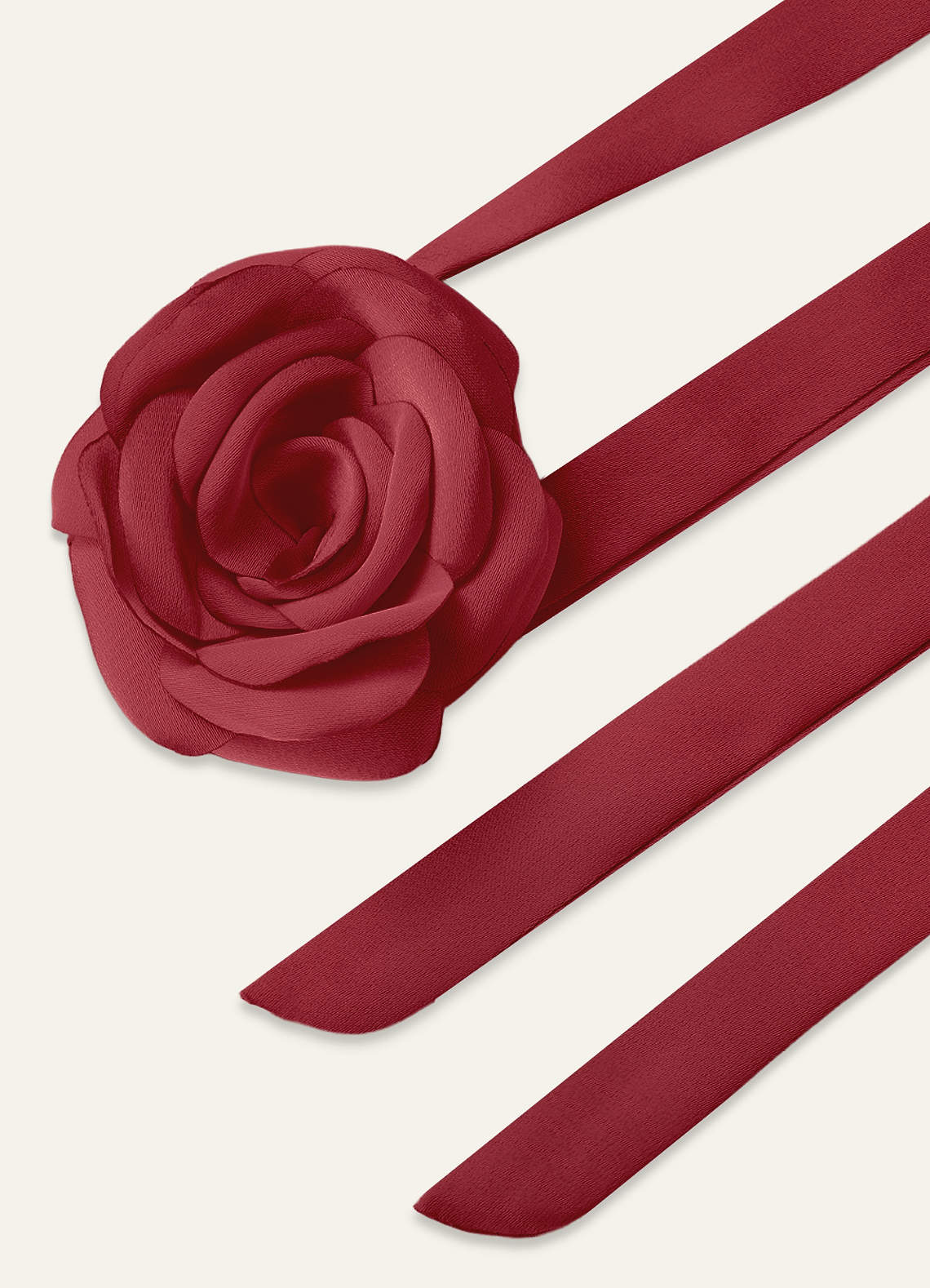 Matching Color Chiffon Rose Flower Rope Necklace — Pomegranate — 图 200/200