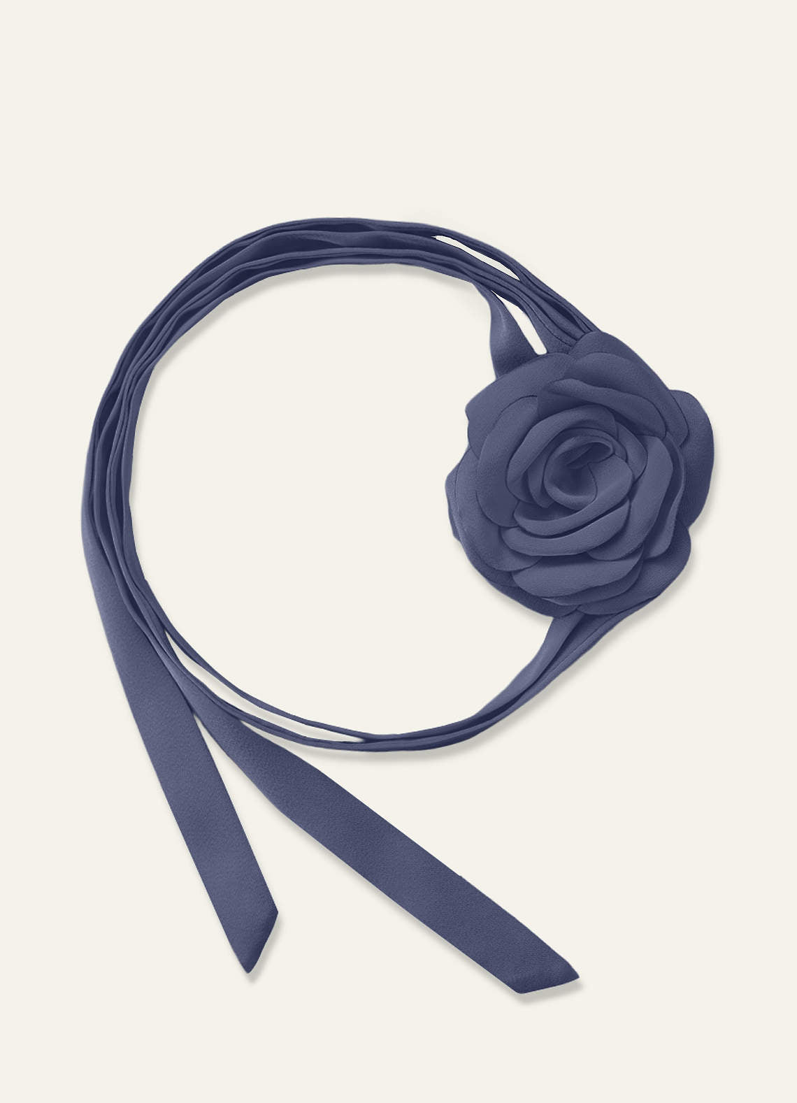 Matching Color Chiffon Rose Flower Rope Necklace — Stormy — 图 16/200