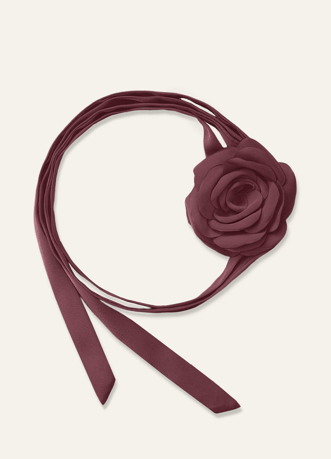 Matching Color Chiffon Rose Flower Rope Necklace — Sangria — 图 26/200