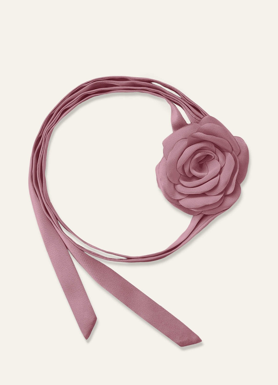 Matching Color Chiffon Rose Flower Rope Necklace — Vintage Mauve — 图 25/200