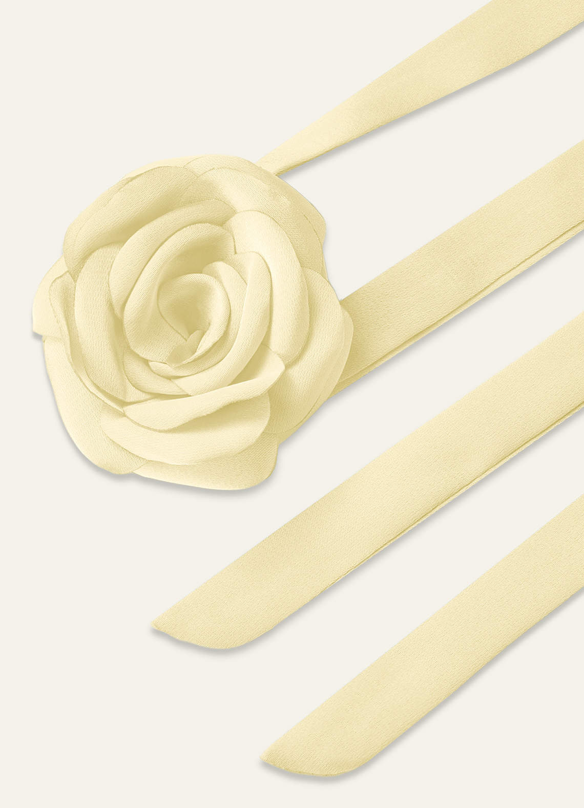 Matching Color Chiffon Rose Flower Rope Necklace — Lemon Sorbet — 图 195/200