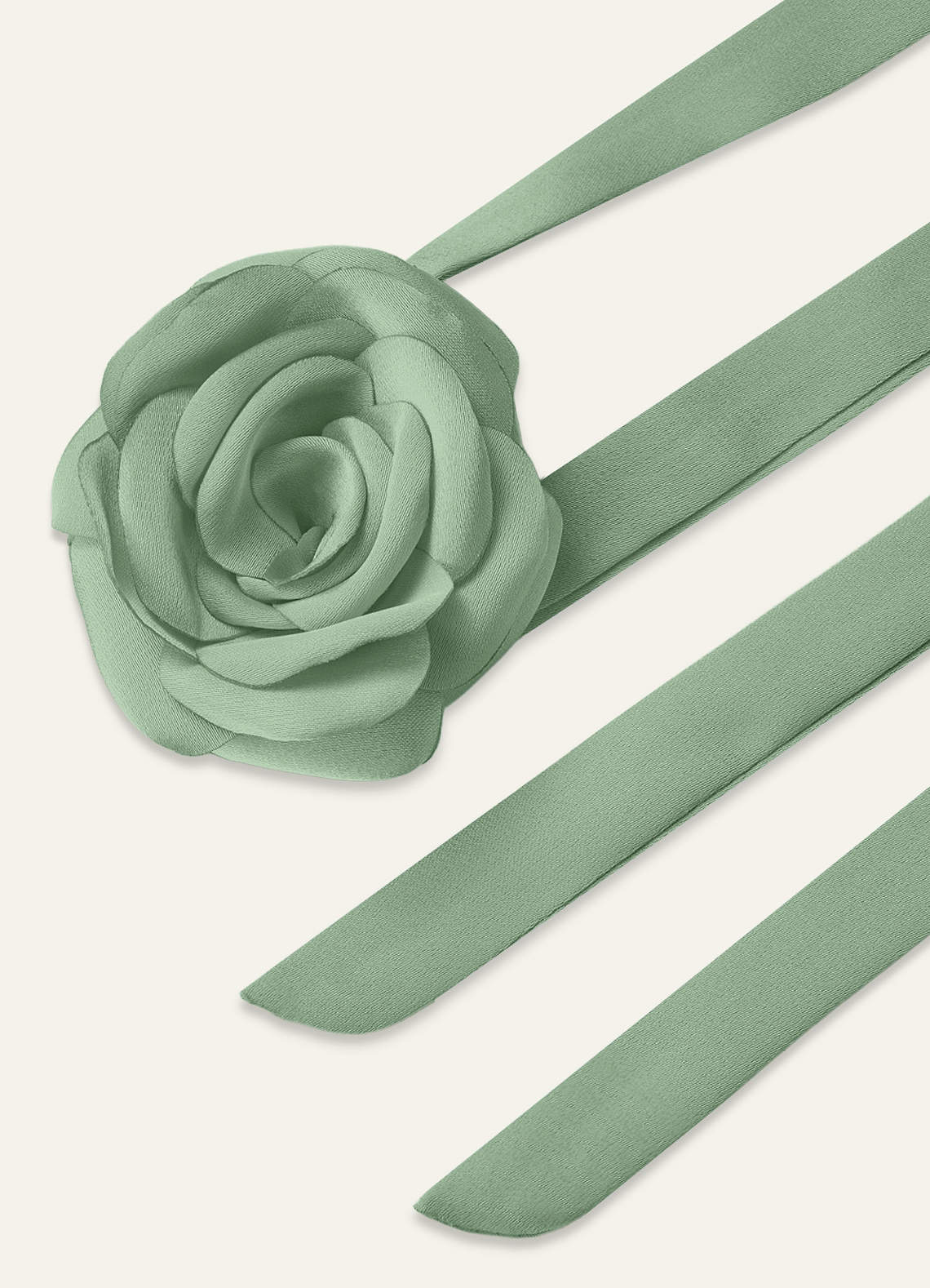 Matching Color Chiffon Rose Flower Rope Necklace — matcha — 图 164/200