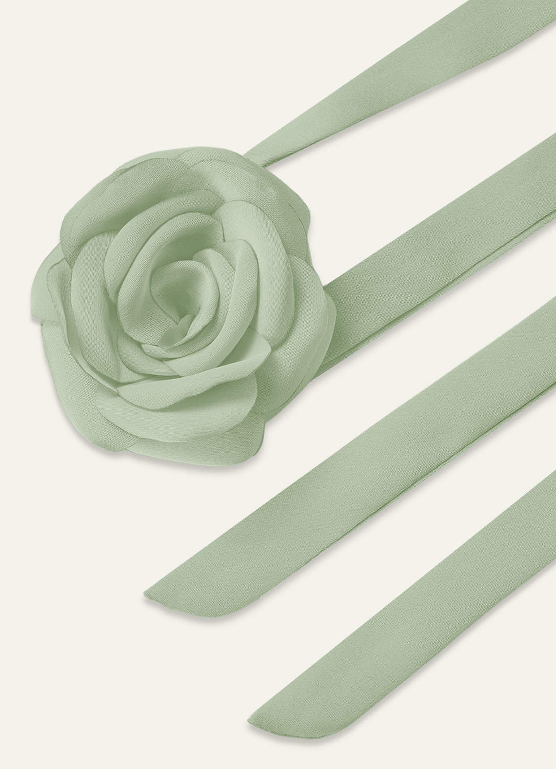 Matching Color Chiffon Rose Flower Rope Necklace — Dusty Sage — 图 161/200