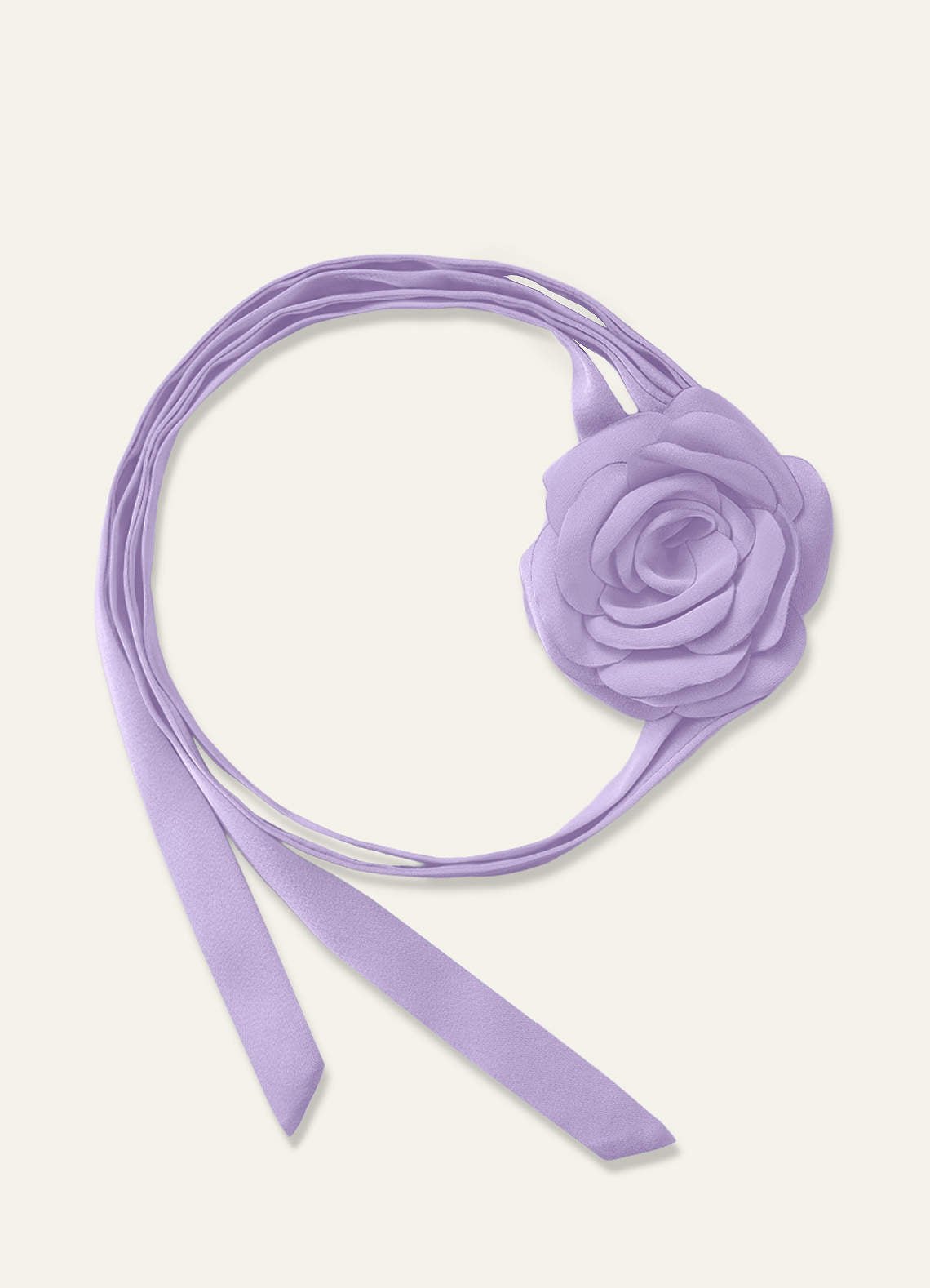 Matching Color Chiffon Rose Flower Rope Necklace — Lilac — 图 22/200