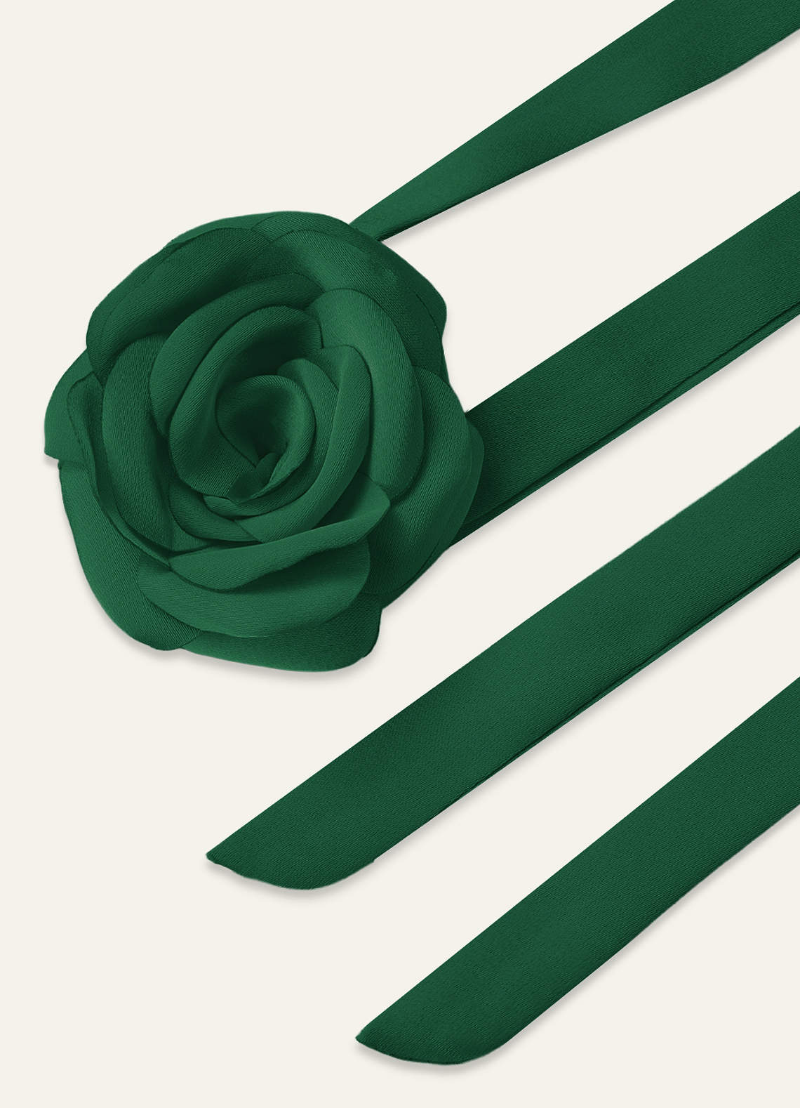 Matching Color Chiffon Rose Flower Rope Necklace — Dark Green — 图 169/200