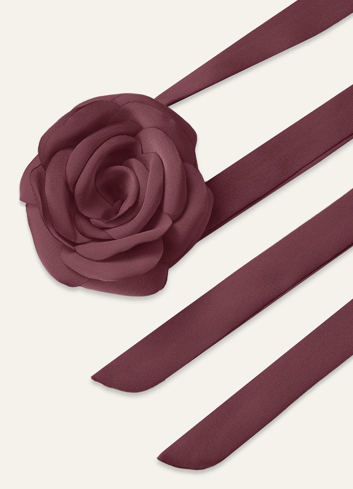 Matching Color Chiffon Rose Flower Rope Necklace — Sangria — 图 186/200