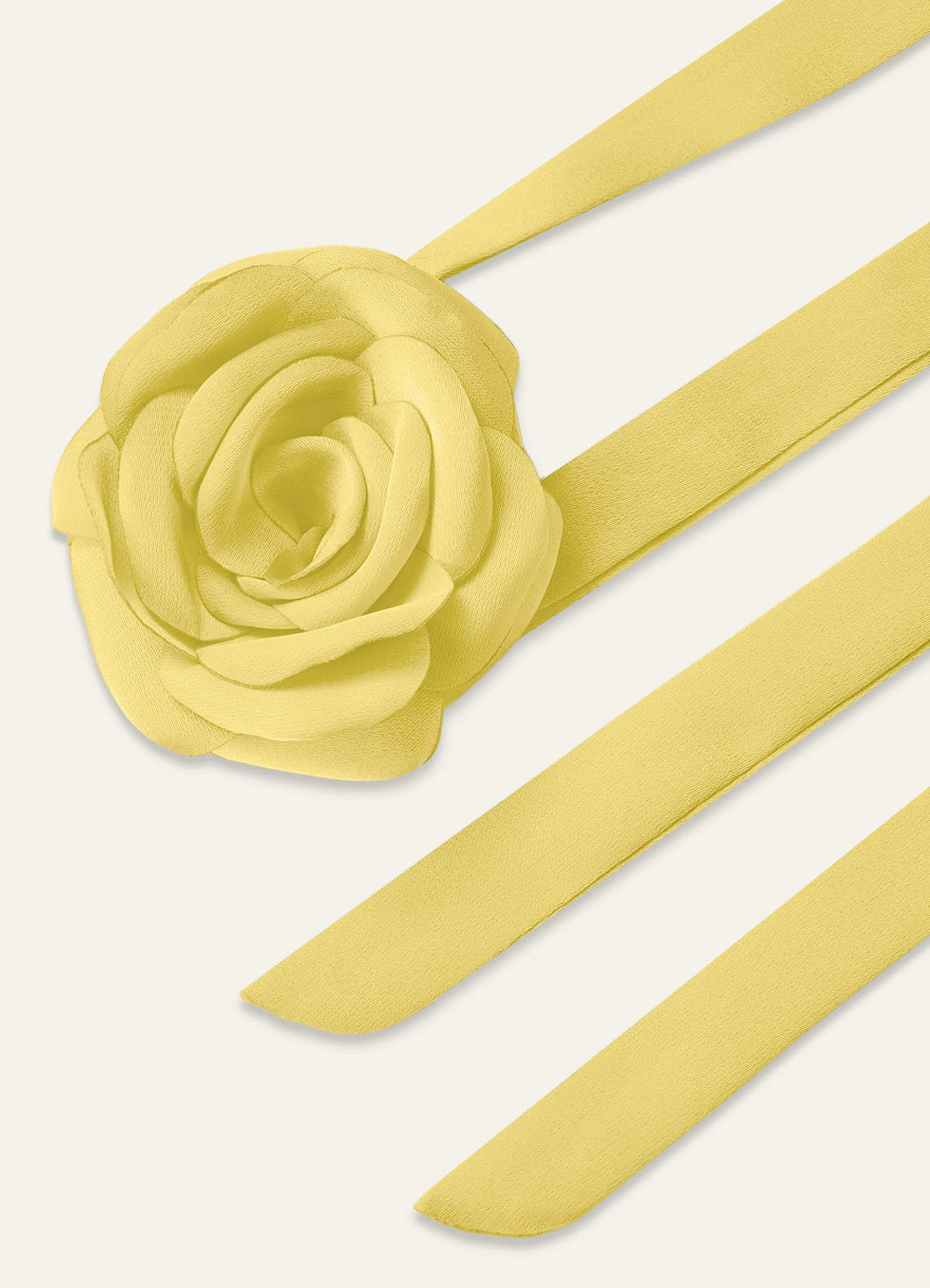Matching Color Chiffon Rose Flower Rope Necklace — Canary — 图 196/200