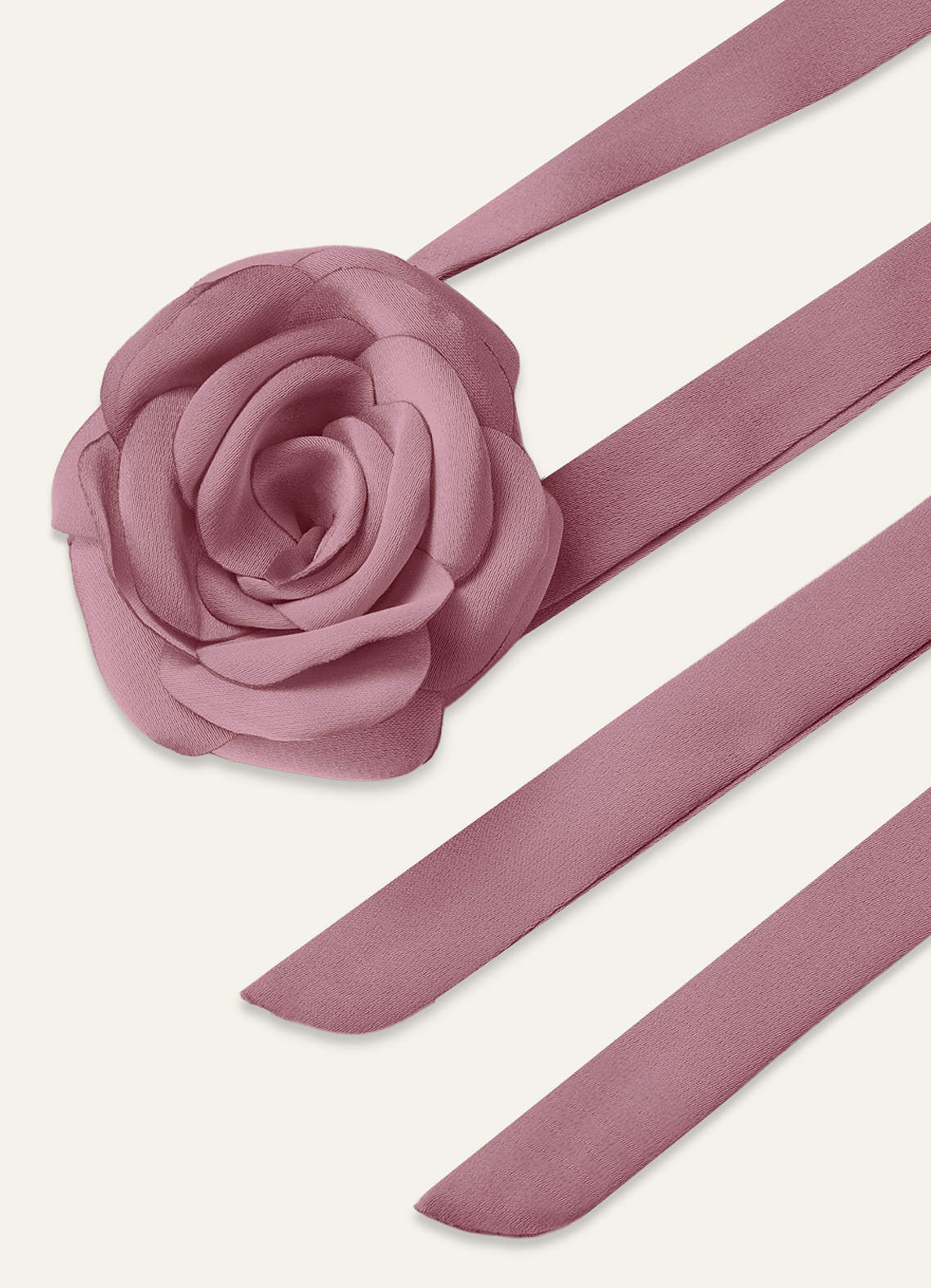 Matching Color Chiffon Rose Flower Rope Necklace — Vintage Mauve — 图 185/200