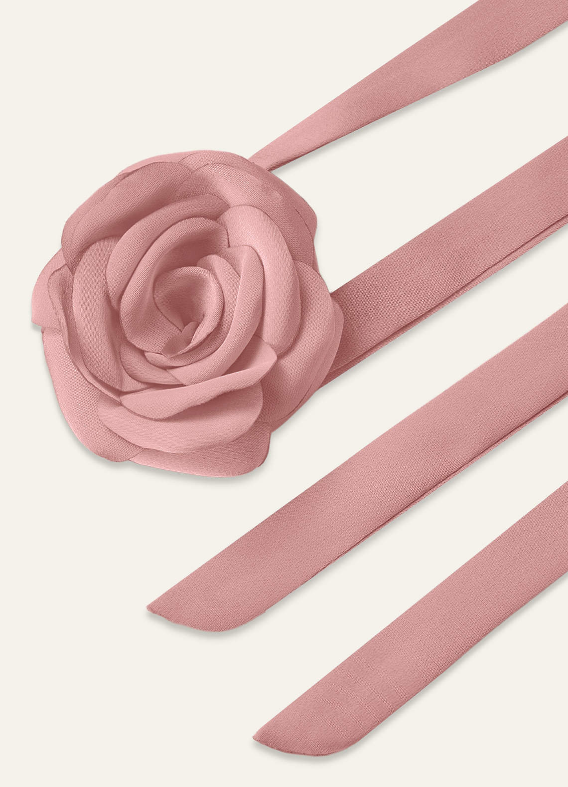 Matching Color Chiffon Rose Flower Rope Necklace — Dusty Rose — 图 180/200