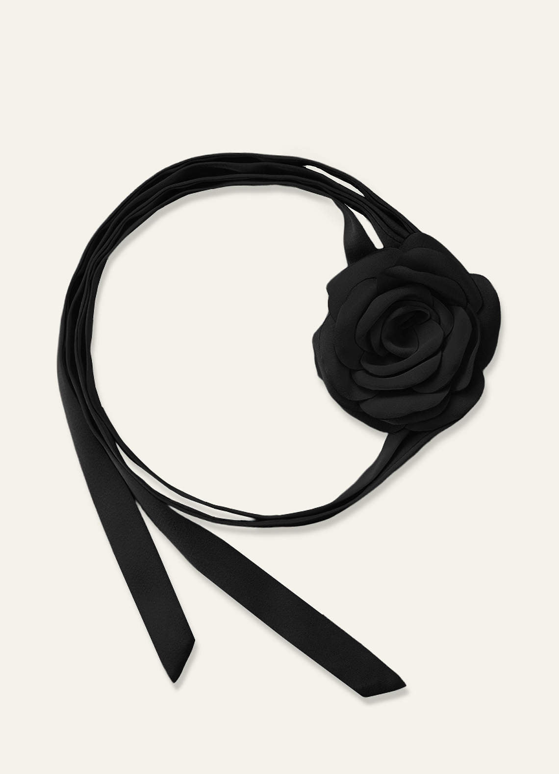 Matching Color Chiffon Rose Flower Rope Necklace — black — 图 38/200