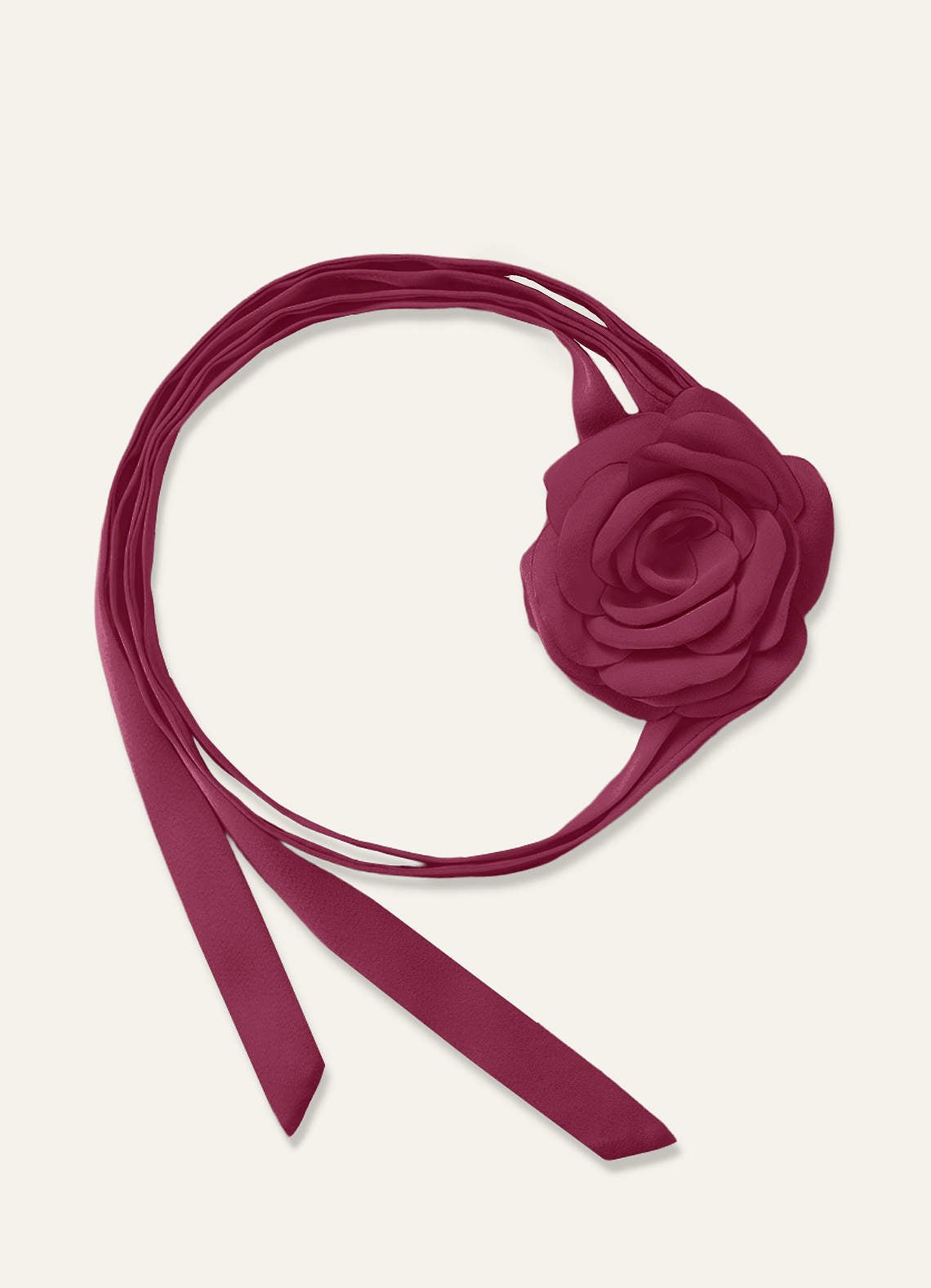 Matching Color Chiffon Rose Flower Rope Necklace — Mulberry — 图 29/200