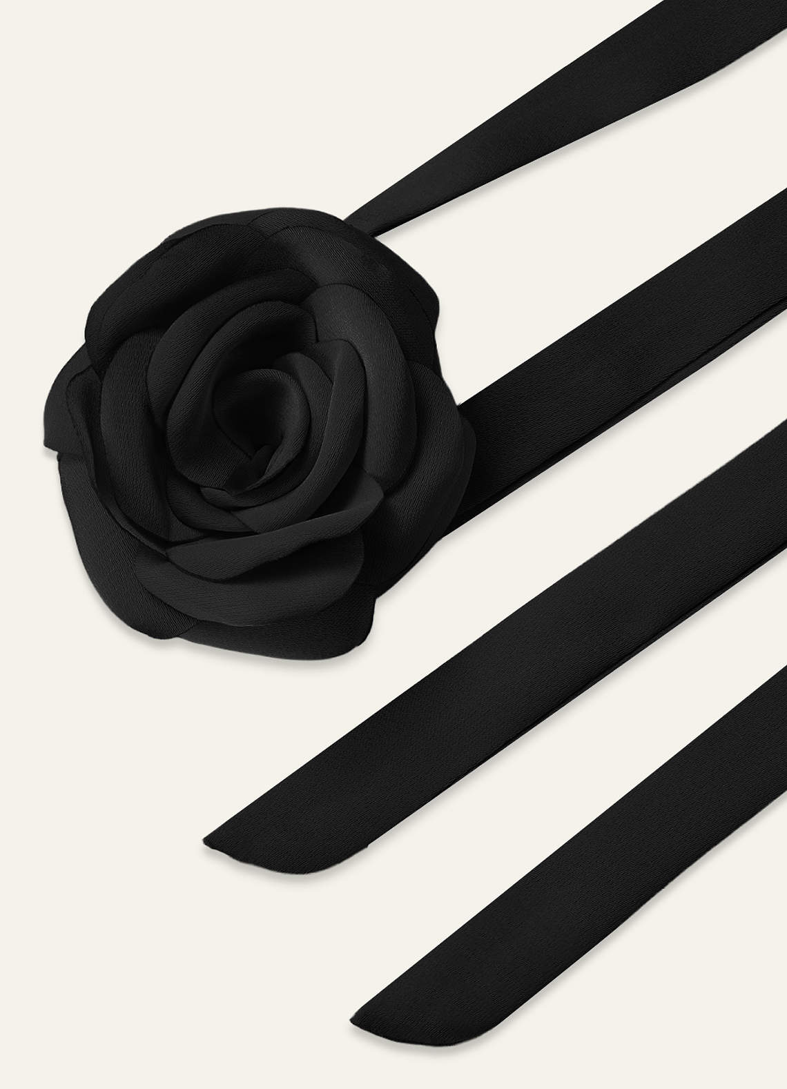Matching Color Chiffon Rose Flower Rope Necklace — black — 图 198/200