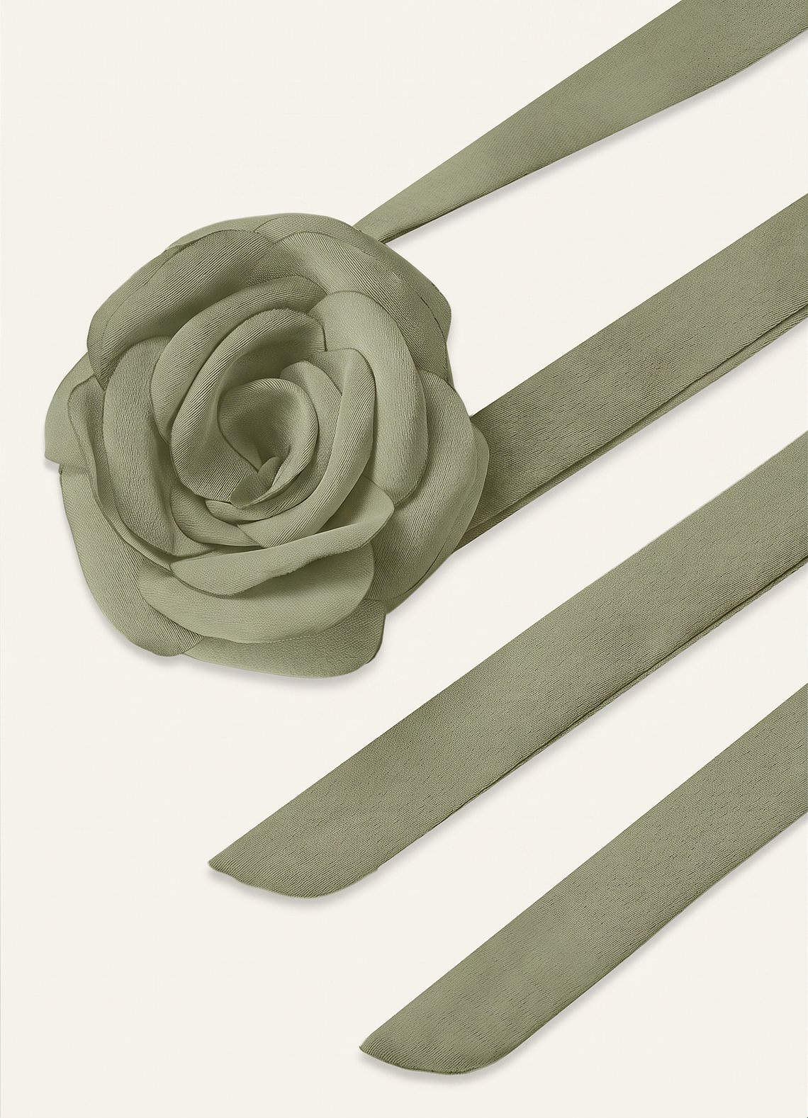 Matching Color Chiffon Rose Flower Rope Necklace — Pistachio — 图 166/200