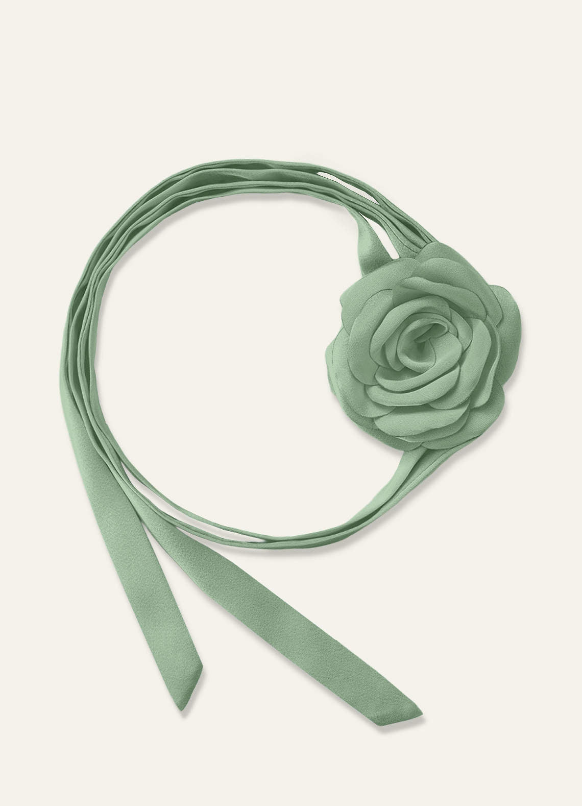 Matching Color Chiffon Rose Flower Rope Necklace — matcha — 图 4/200
