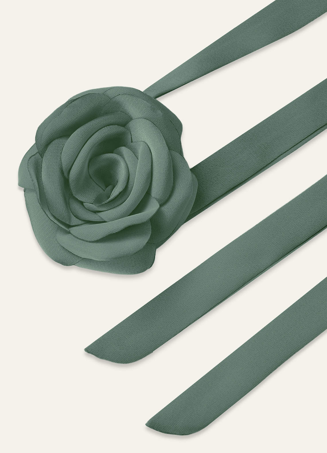 Matching Color Chiffon Rose Flower Rope Necklace — eucalyptus — 图 165/200