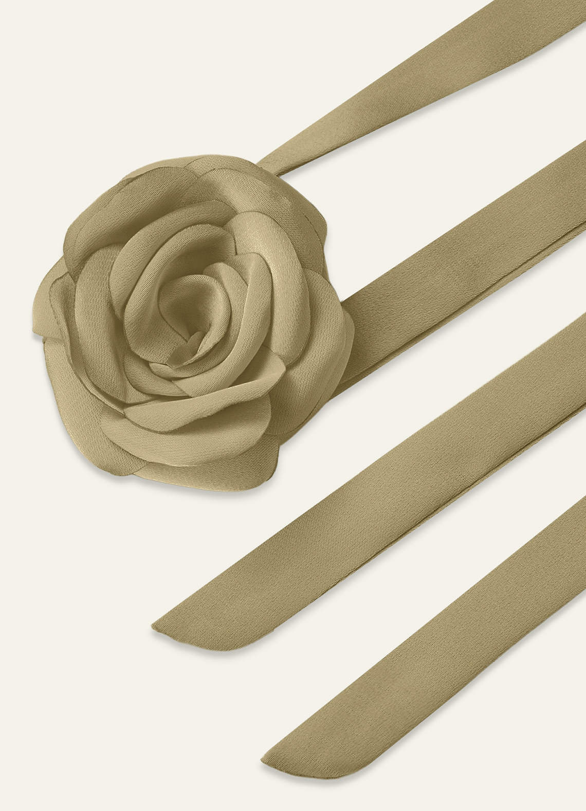 Matching Color Chiffon Rose Flower Rope Necklace — Moss Green — 图 162/200