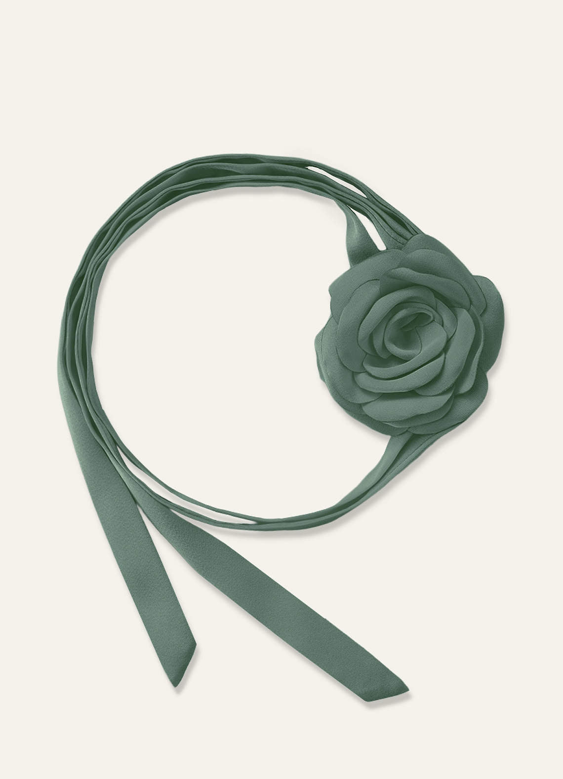 Matching Color Chiffon Rose Flower Rope Necklace — eucalyptus — 图 5/200