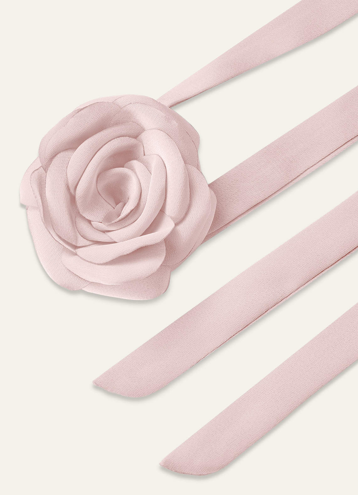 Matching Color Chiffon Rose Flower Rope Necklace — Blushing Pink — 图 178/200