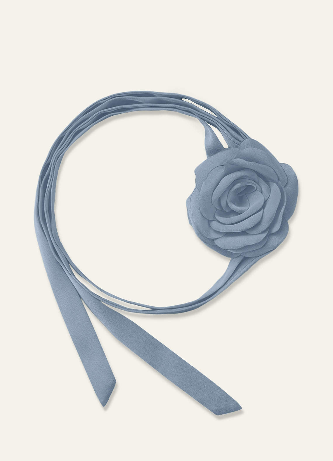 Matching Color Chiffon Rose Flower Rope Necklace — dusty blue — 图 15/200