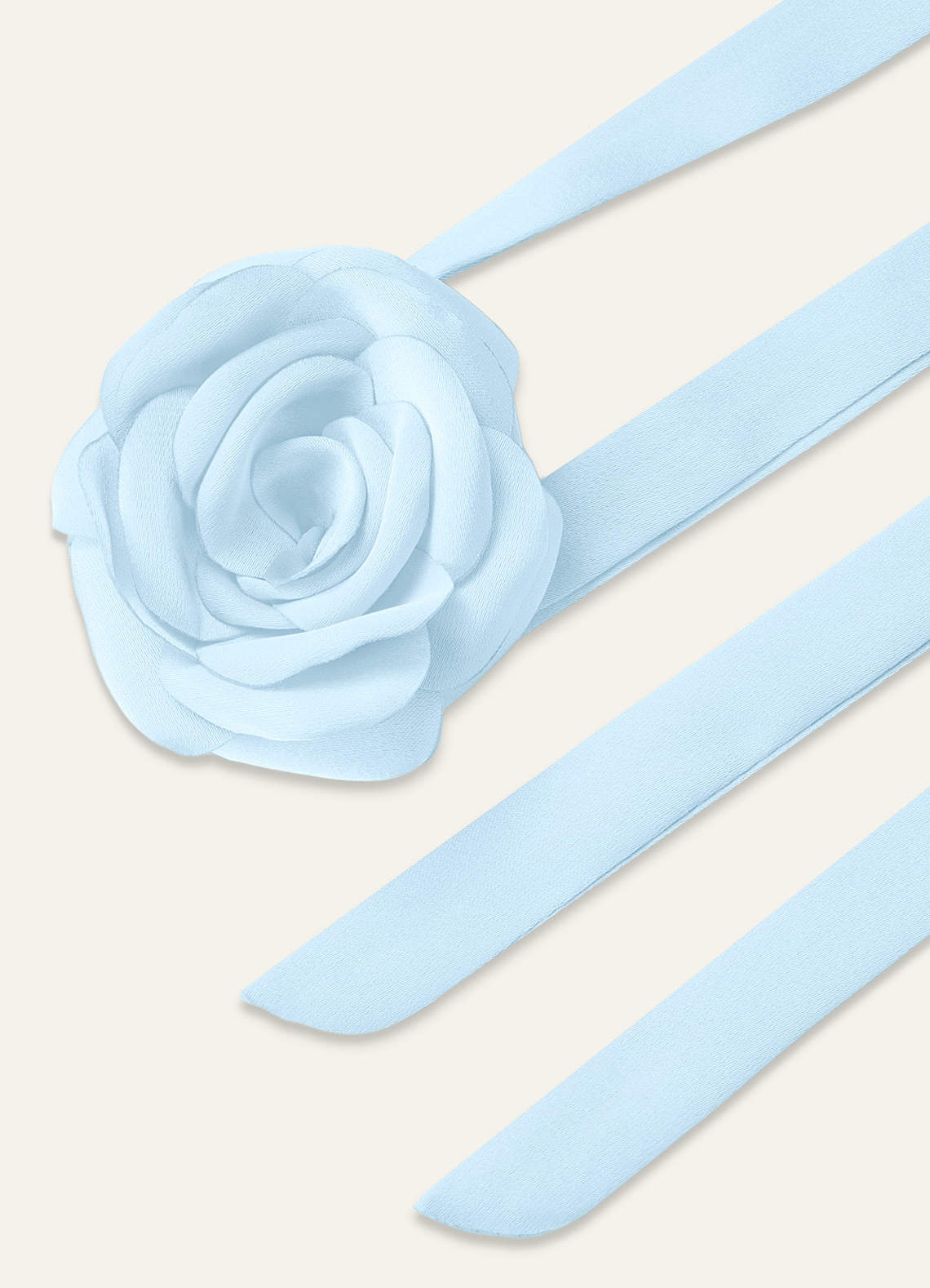 Matching Color Chiffon Rose Flower Rope Necklace — Sky Blue — 图 172/200