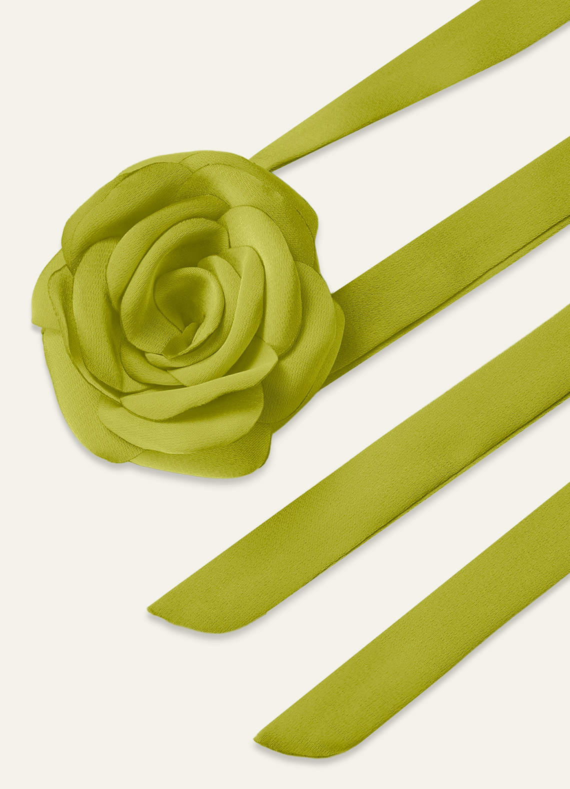 Matching Color Chiffon Rose Flower Rope Necklace — Lemongrass — 图 168/200