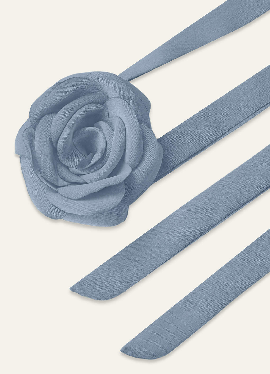 Matching Color Chiffon Rose Flower Rope Necklace — dusty blue — 图 175/200