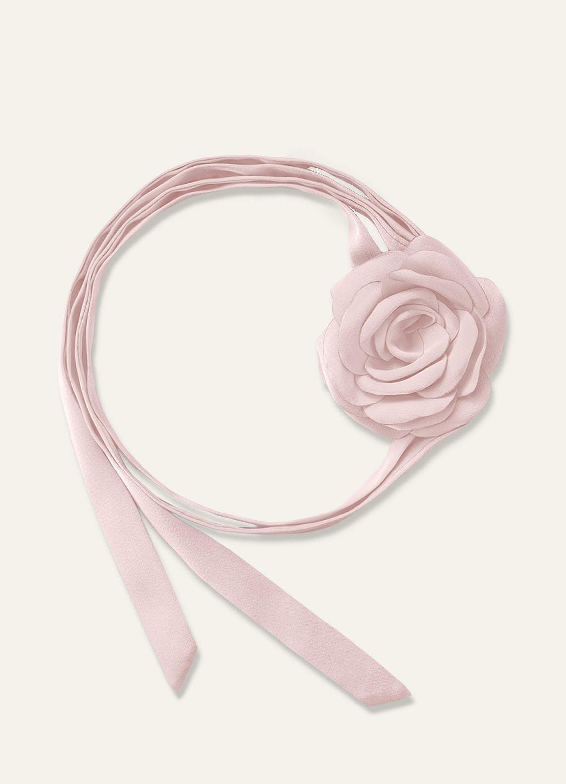 Matching Color Chiffon Rose Flower Rope Necklace — Blushing Pink — 图 18/200