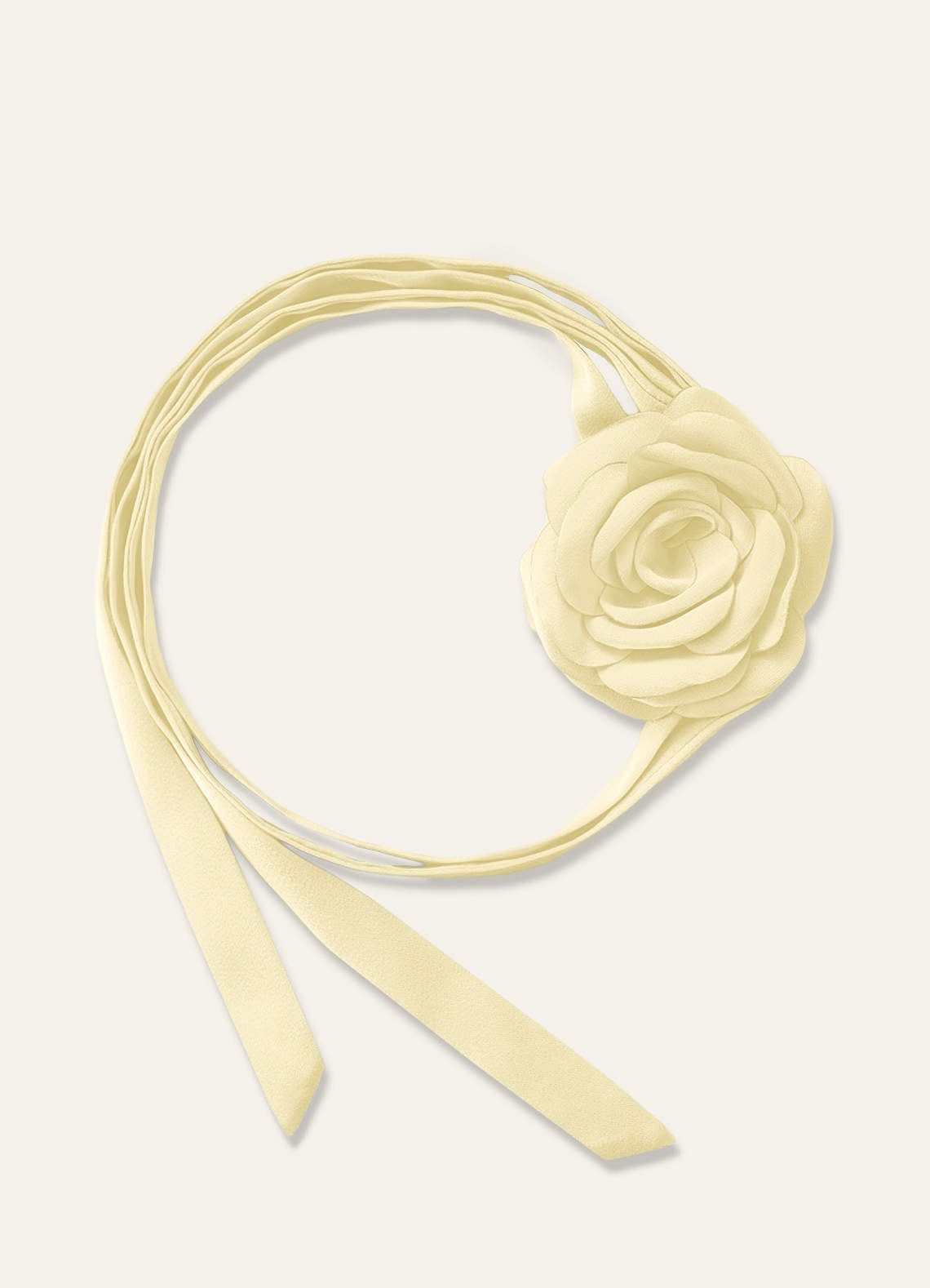 Matching Color Chiffon Rose Flower Rope Necklace — Lemon Sorbet — 图 35/200