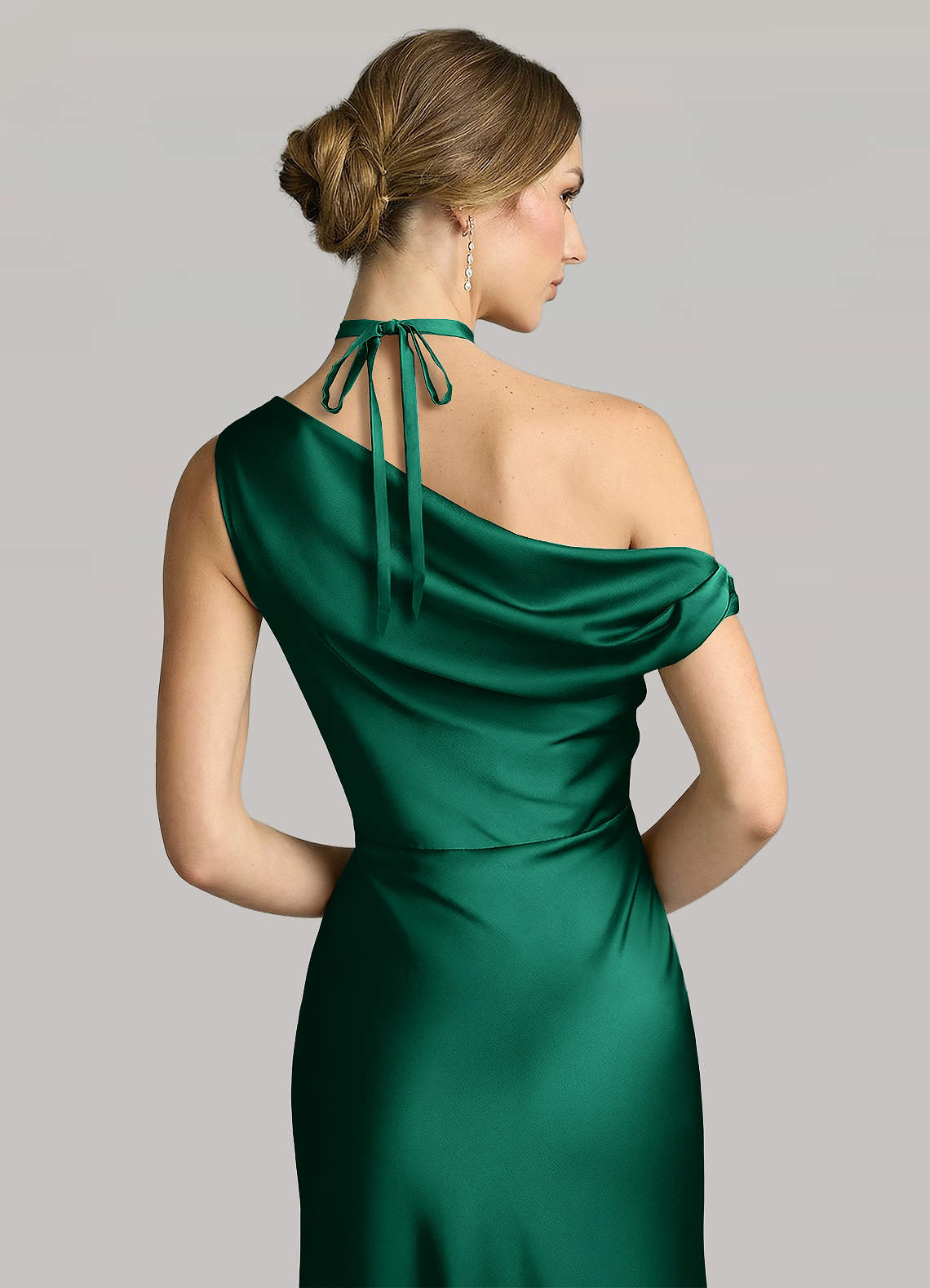 Matching Color Matte Satin Rose Flower Rope Necklace — Emerald — 图 103/124