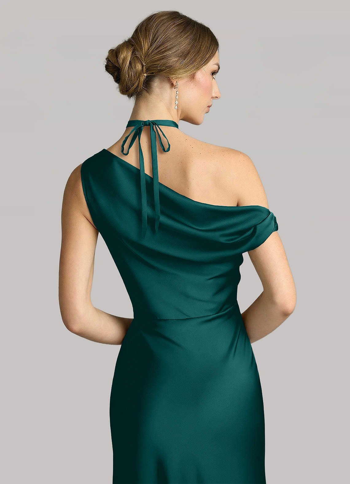 Matching Color Matte Satin Rose Flower Rope Necklace — Peacock — 图 101/124
