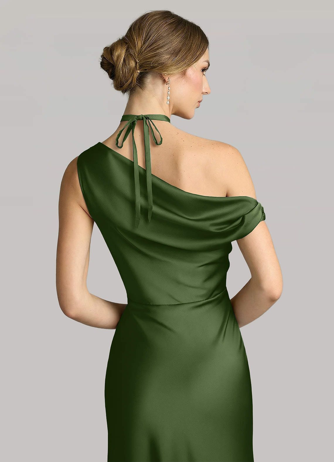 Matching Color Matte Satin Rose Flower Rope Necklace — Olive — 图 99/124