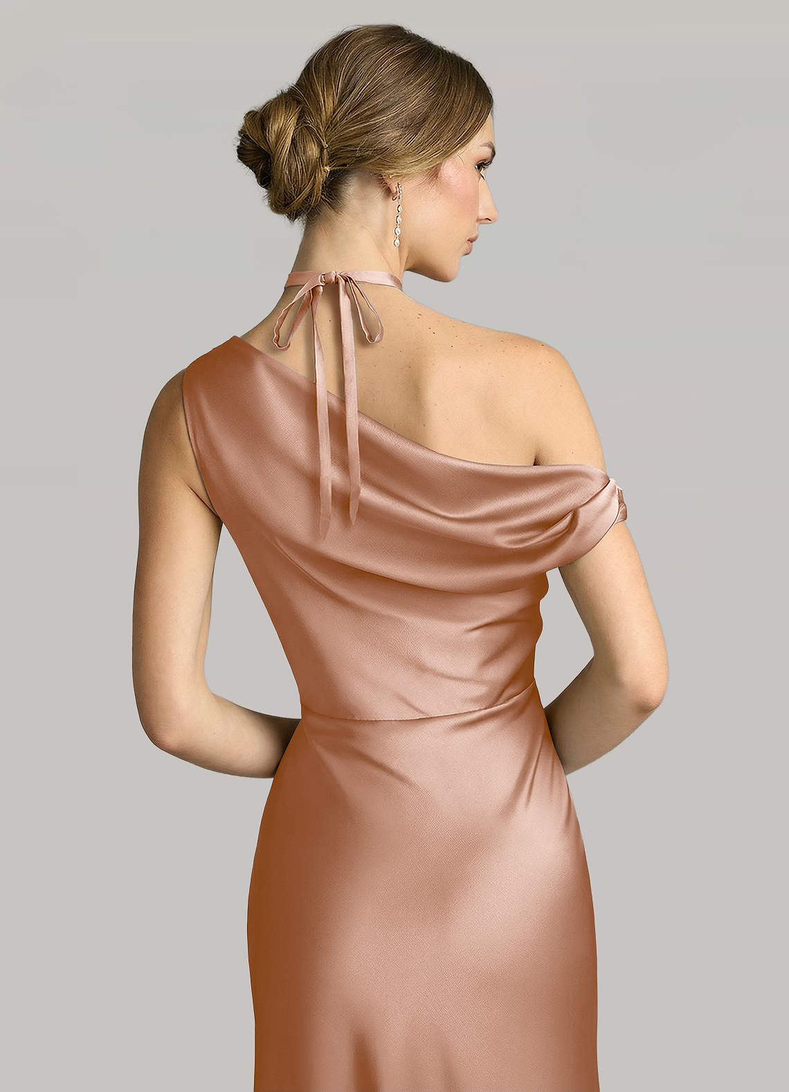 Matching Color Matte Satin Rose Flower Rope Necklace — Champagne Rose — 图 111/124