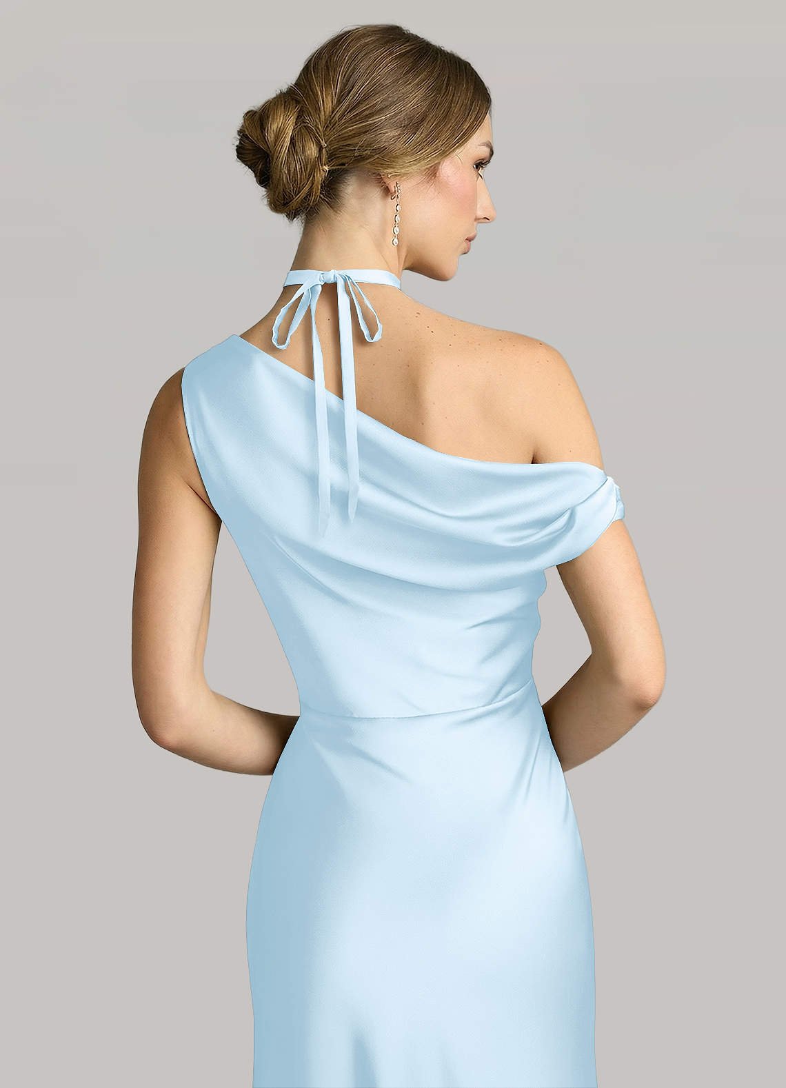 Matching Color Matte Satin Rose Flower Rope Necklace — Sky Blue — 图 104/124