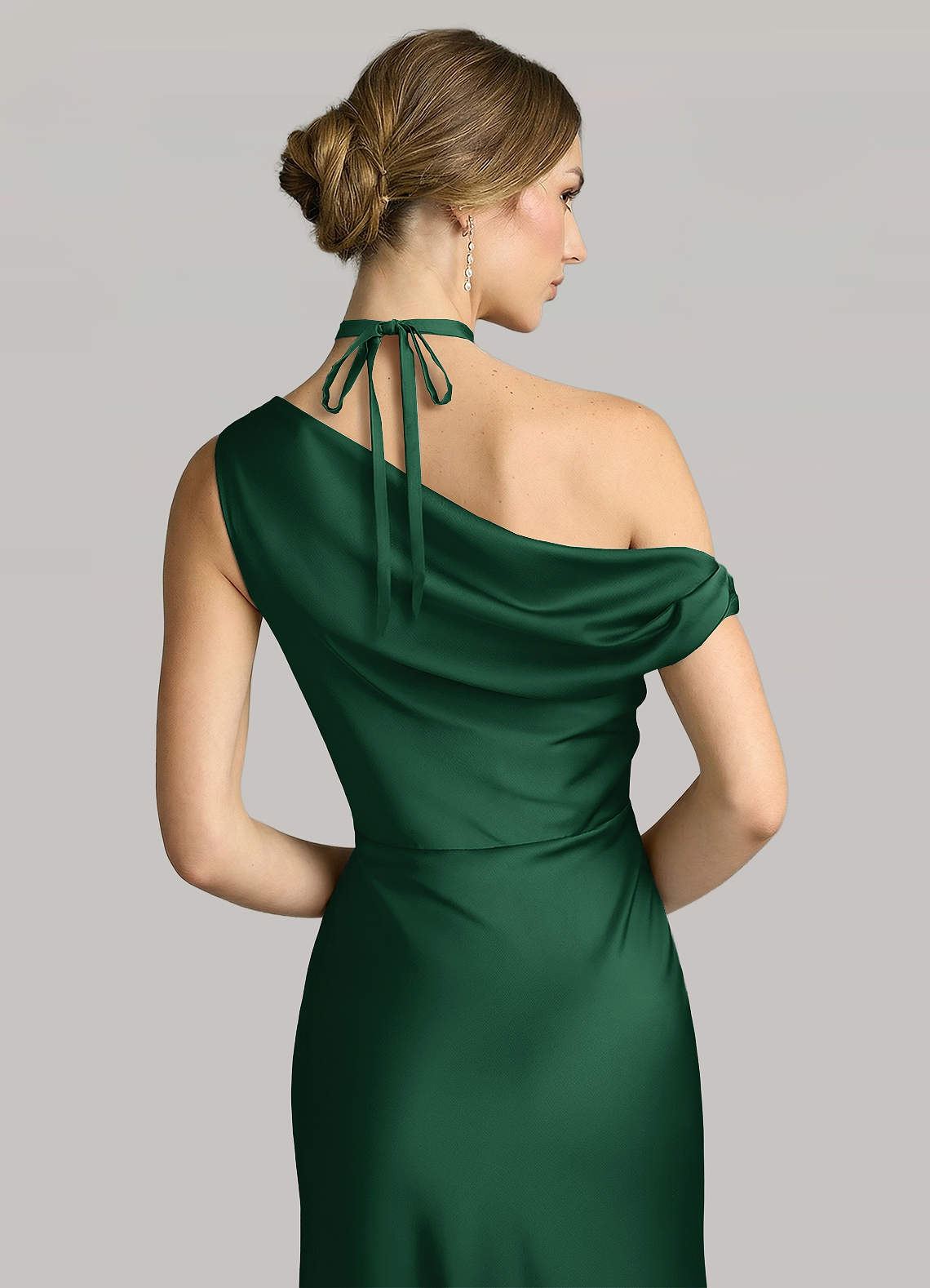 Matching Color Matte Satin Rose Flower Rope Necklace — Dark Green — 图 100/124
