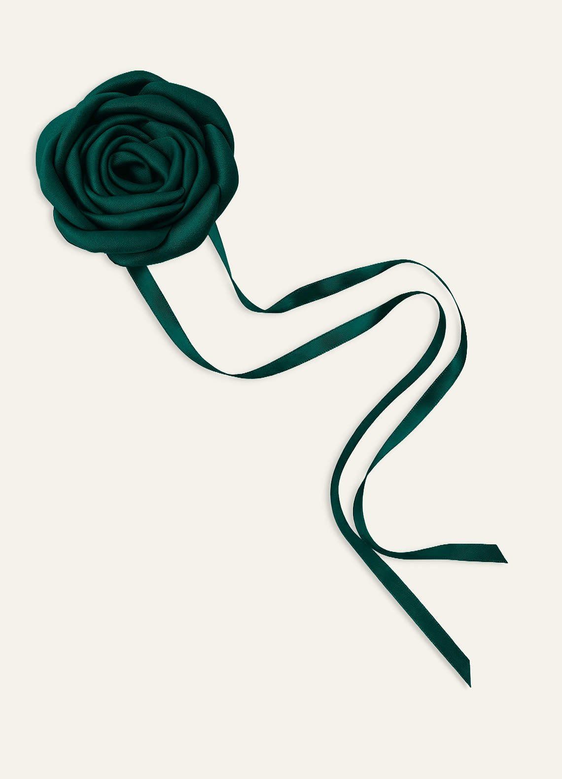 Matching Color Matte Satin Rose Flower Rope Necklace — Pine — 图 9/124